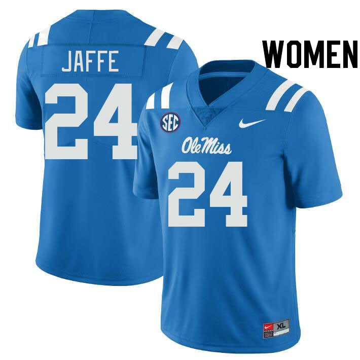 Women #24 Andy Jaffe Ole Miss Rebels College Football Jerseys Stitched-Power Blue